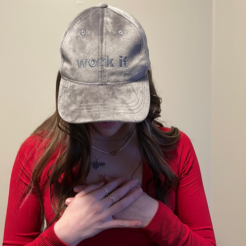 INDIGO Velvet like “work it” ball cap